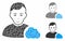 User cloud Composition Icon of Rugged Elements