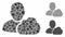 User cloud Mosaic Icon of Tuberous Parts