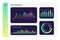 User dashboard template with circle graphics, diagrams, statistic bars. Admin panel interface design.