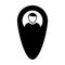 User destination icon vector male person profile avatar with map marker pin symbol in flat color glyph pictogram