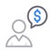 User dollar vector color line icon