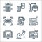 user experience line icons. linear set. quality vector line set such as seo, strategy, analysis, website, content, target,
