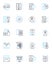User experience linear icons set. Intuitive, User-friendly, Responsive, Engaging, Seamless, Consistent, Accessible line