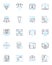 User experience linear icons set. Navigation, Engagement, Flow, Accessibility, Feedback, Clarity, Intuitiveness line