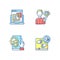 User experience management RGB color icons set