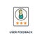 user feedback icon, customer review, rating stars and shot review, cute cartoon, outline design,, evaluation of an employee or a