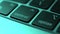 User finger presses Control key on keyboard toned green
