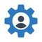 User gear vector glyph color icon