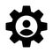 User gear vector glyph flat icon