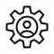 User gear vector thin line icon