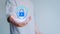 User hand show the shield security icon for security protection system on virtual screen.