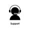 user, headphones, support icon. Element of business icon with description. Glyph icon for website design and development, app