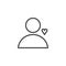 User with heart outline icon