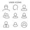 User Icon Set with Man, Woman, and Multiple People