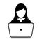 User Icon Vector With Laptop Computer Female Person Profile Avatar