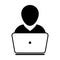 User Icon Vector With Laptop Computer Male Person Profile Avatar