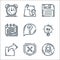 User interface line icons. linear set. quality vector line set such as account, protection, share, idea, help, calendar, floppy,