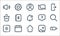 User interface line icons. linear set. quality vector line set such as battery, home, note, images, calendar, delete, question,