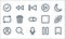user interface line icons. linear set. quality vector line set such as bookmark, voice recorder, user profile, pause, search,