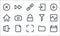 user interface line icons. linear set. quality vector line set such as calendar, focus, mute, folder, blank page, home, filter,