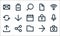 User interface line icons. linear set. quality vector line set such as camera, folder, upload, forward, share, refresh, password,