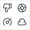 User interface line icons. linear set. quality vector line set such as cloud, speedometer, lens
