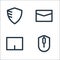 User interface line icons. linear set. quality vector line set such as computer mouse, touchpad, letter