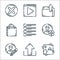 user interface line icons. linear set. quality vector line set such as gallery, upload, profile, accounts, checklist, shopping bag