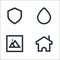 User interface line icons. linear set. quality vector line set such as home, picture, water