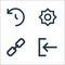 User interface line icons. linear set. quality vector line set such as , hyperlink, brightness