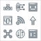 user interface line icons. linear set. quality vector line set such as layout, up down, voicemail, up arrow, wifi, error, layout,