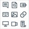 User interface line icons. linear set. quality vector line set such as news, usb flash drive, desktop computer, link, picture,