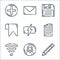 User interface line icons. linear set. quality vector line set such as pencil, account, wifi, document, battery, bookmark, floppy