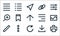 User interface line icons. linear set. quality vector line set such as print, refresh, composed, download, more, zoom in, align