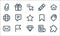 user interface line icons. linear set. quality vector line set such as puzzle, diamond, email, newsletter, flag, globe, bookmark,