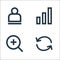 user interface line icons. linear set. quality vector line set such as refresh, search, bars