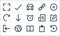 user interface line icons. linear set. quality vector line set such as reload, book, clipboard, globe, o, newspaper, hyperlink,