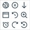 user interface line icons. linear set. quality vector line set such as reload, o, alarm, search, history, website, arrow down,