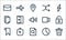 user interface line icons. linear set. quality vector line set such as remove, preview, bookmark, pie chart, stopwatch, photocopy