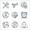 user interface line icons. linear set. quality vector line set such as upload, cancel, gallery, alarm, profile, account, accounts