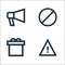 User interface line icons. linear set. quality vector line set such as warning, gift, block