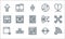 User interface line icons. linear set. quality vector line set such as wifi, option, favorite, compress, button, browser, target,