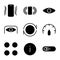 User interface outline icon set include vibrate,eye,performance,system, about phone