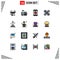 User Interface Pack of 16 Basic Flat Color Filled Lines of award, technology, device, quad copter, drone