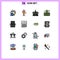 User Interface Pack of 16 Basic Flat Color Filled Lines of roi, investment, building, finance, monastery