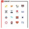 User Interface Pack of 16 Basic Flat Colors of coil, design, shopping, setting, cart