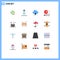 User Interface Pack of 16 Basic Flat Colors of drink, sports, cloud, snooker, billiards