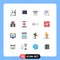 User Interface Pack of 16 Basic Flat Colors of hospital, newsletter, barbecue, offer, award