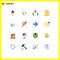 User Interface Pack of 16 Basic Flat Colors of tissue paper, cleaning paper, spring, money, online