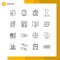 User Interface Pack of 16 Basic Outlines of money, business, shopping, target, human